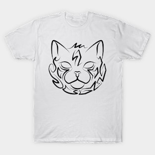 Black and White Tribal Cat T-Shirt